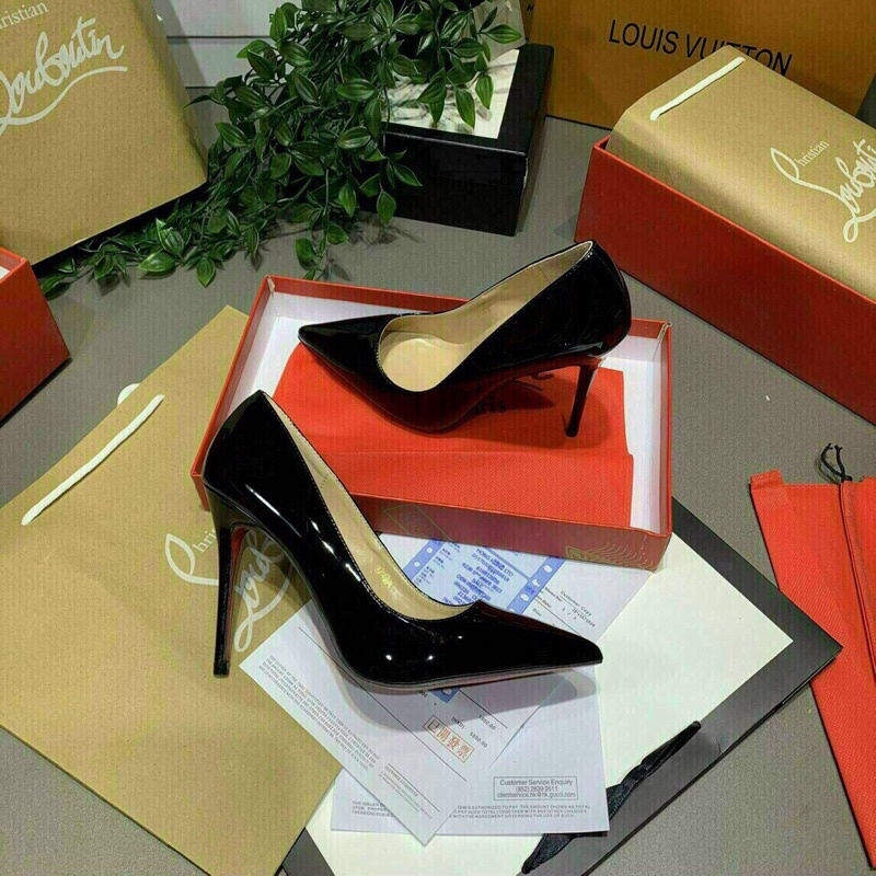 Giày cao gót 10f trơn bóng LBT