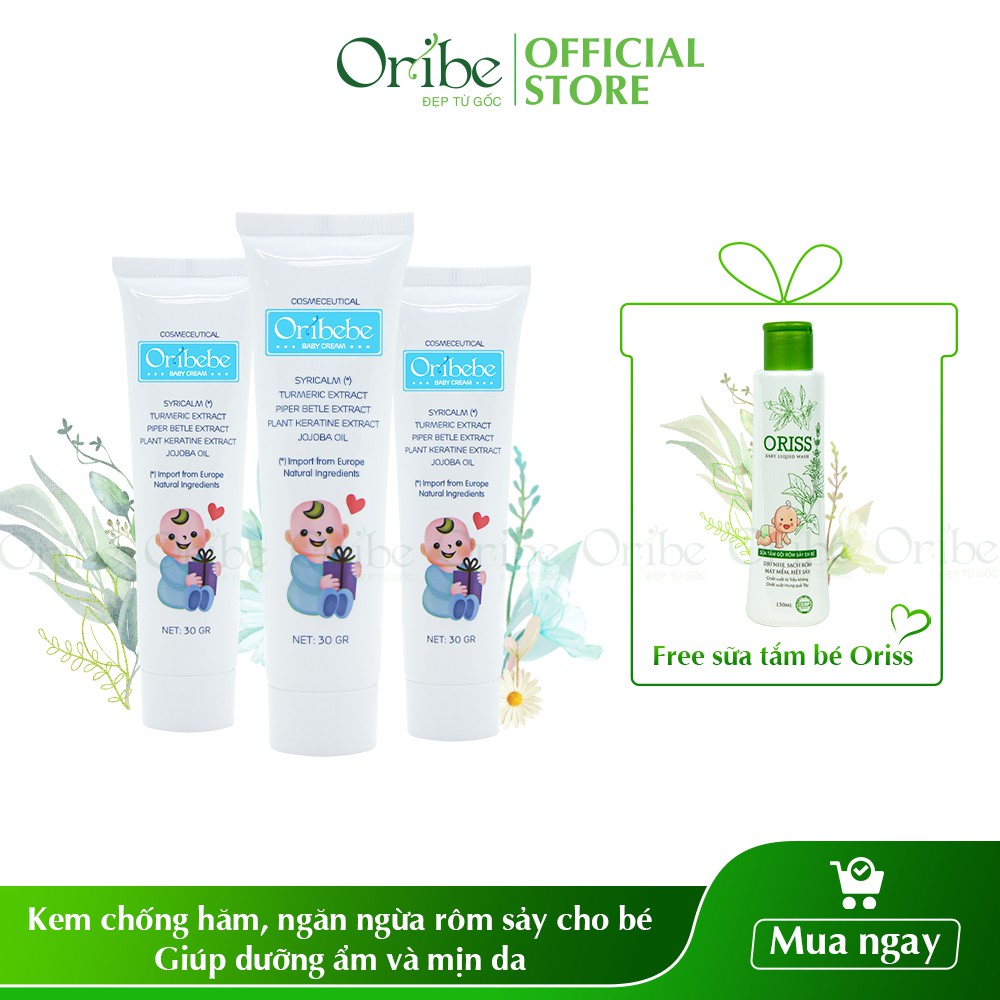 Combo 3 Kem Chống Hăm, Ngăn Ngừa Rôm Sảy Cho Bé Oribe