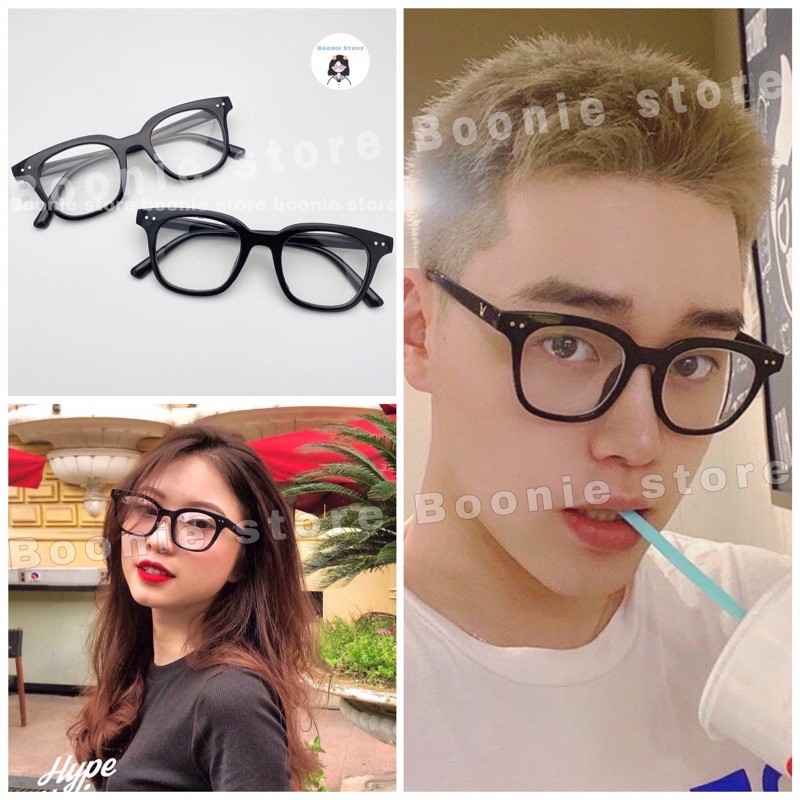 KÍNH MẮT GIẢ CẬN VUÔNG NAM NỮ GM SOUTH SIDE 2 CHẤM NGANG