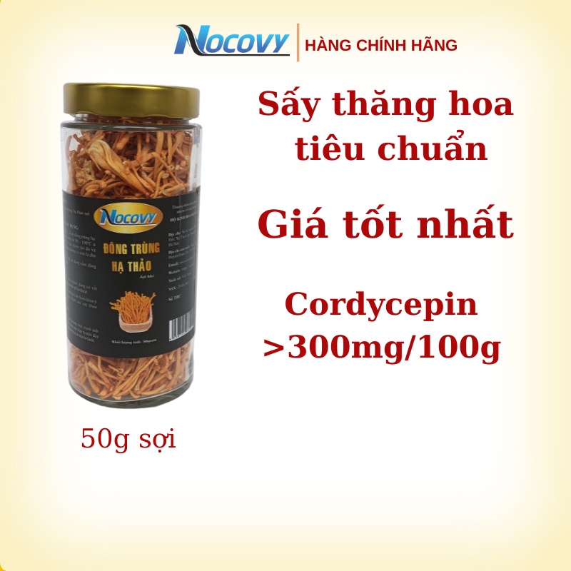 Đông trùng hạ thảo khô Nocovy sấy thăng hoa tiêu chuẩn giúp đẹp da ăn, chống lão hóa