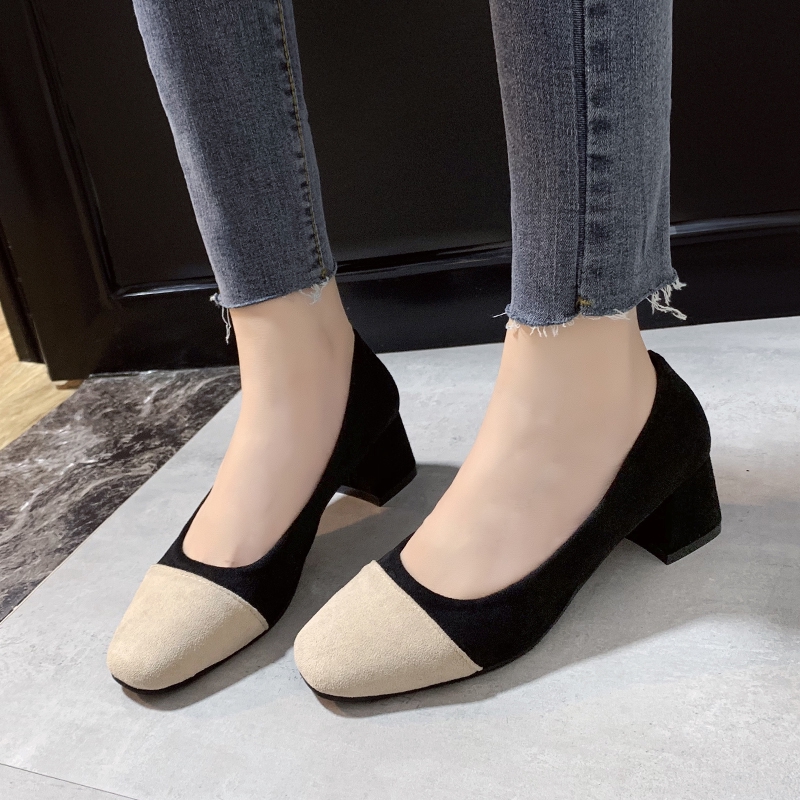 Giày cao gót mũi vuông phong cách phương Tây | BigBuy360 - bigbuy360.vn