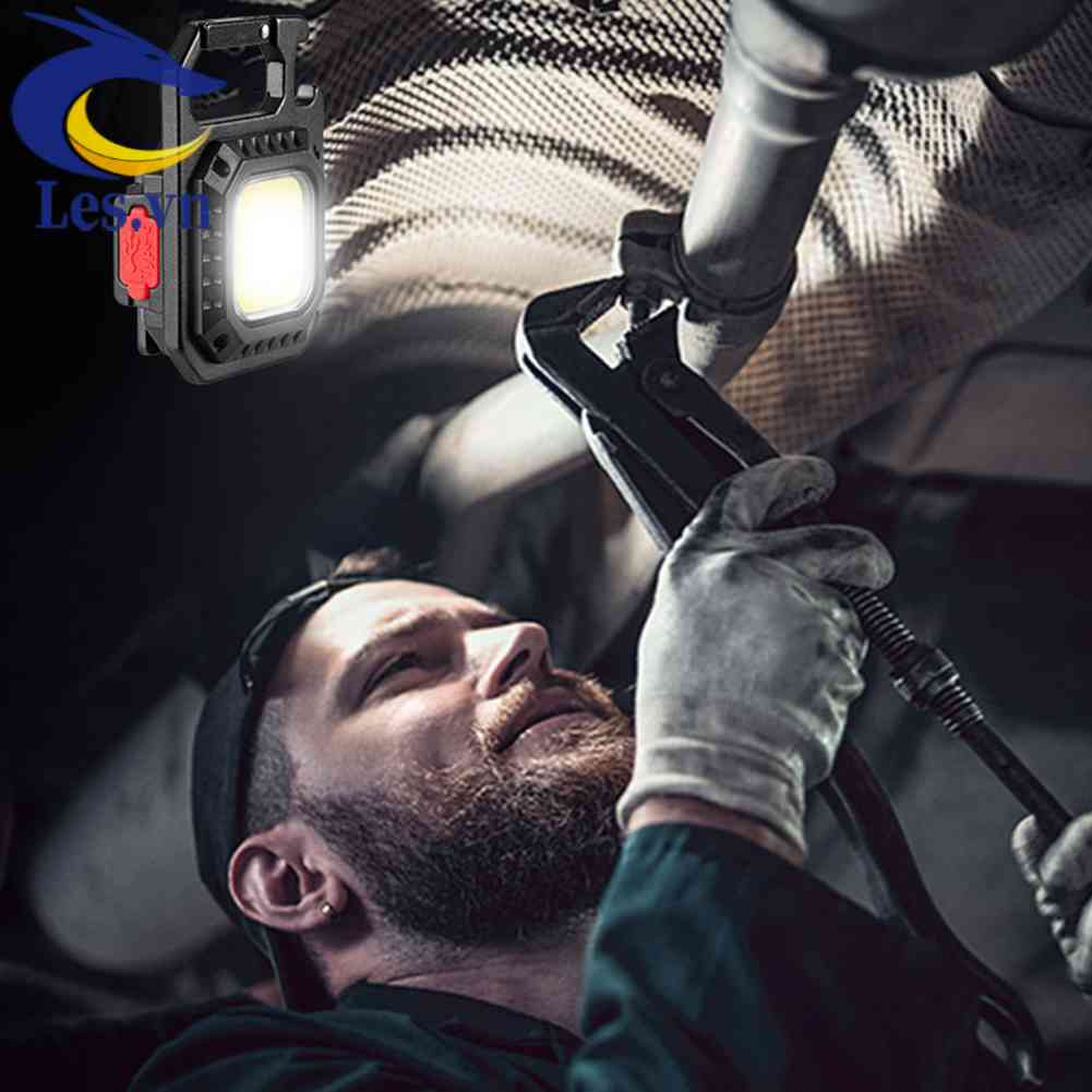 Móc Khóa Đèn LED COB 500lm Màu Đen Chống Nước Bỏ Túi Tiện Dụng