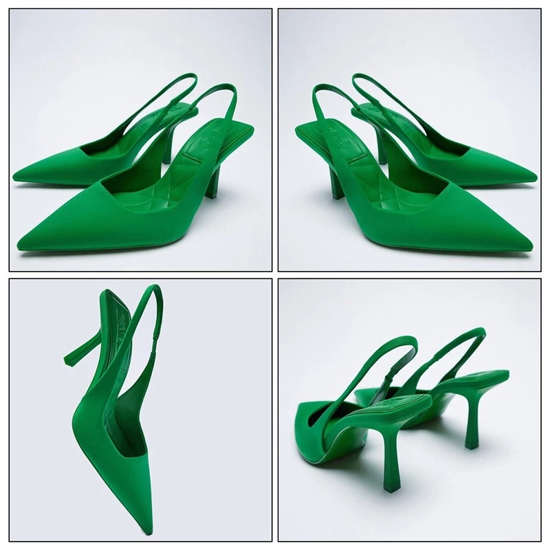 Tikp Giày nữ Giày nữ thời trang Giày cao gót nhọn hở ngón 5 màu Size 35-40