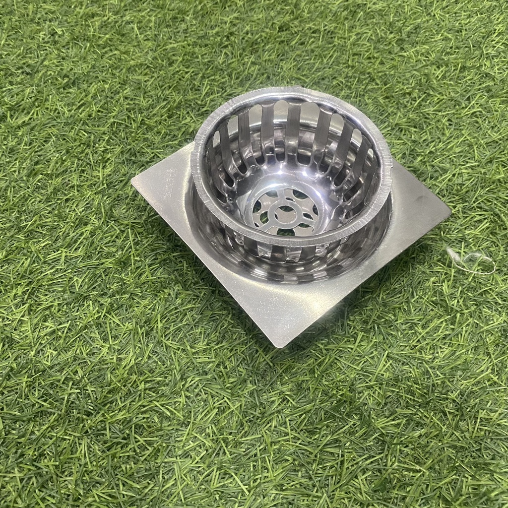 Phễu Thoát Sàn Có Quả Cầu Chặn Rác inox 304 kích thước 12cm x 12cm