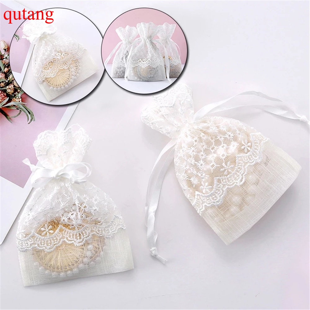 Túi lưới rút dây màu trắng 10x14cm dùng để đựng bánh kẹo