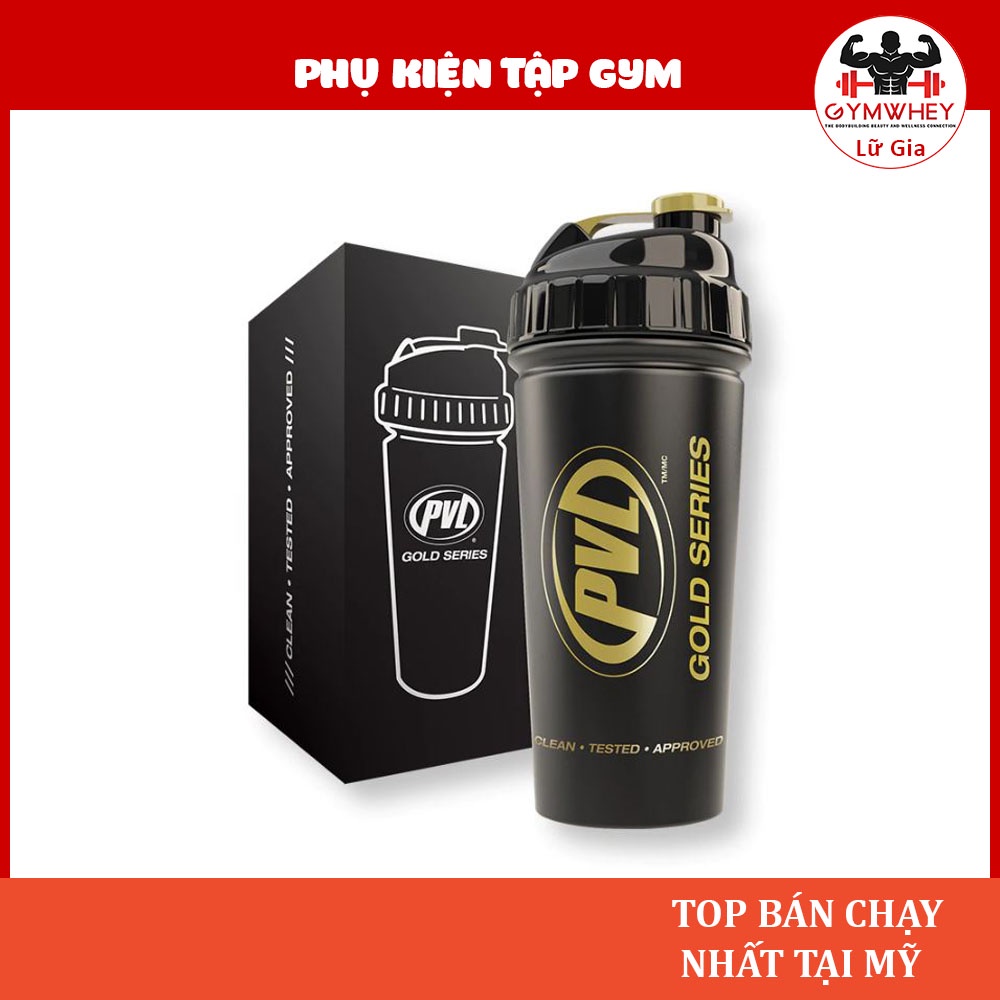 Shaker PVL Inox Gold Series 700ml Bình Nước Thể Thao An Toàn Cho Người Dùng