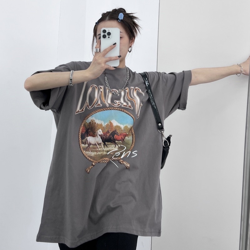 Áo phông LONGING PENS chất liệu cotton mát form oversize