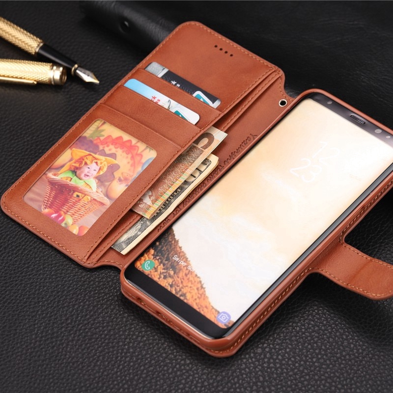 Bao da điện thoại có đế đỡ và ngăn để thẻ màu sắc sang trọng cho Samsung Galaxy Note 9 8 | BigBuy360 - bigbuy360.vn