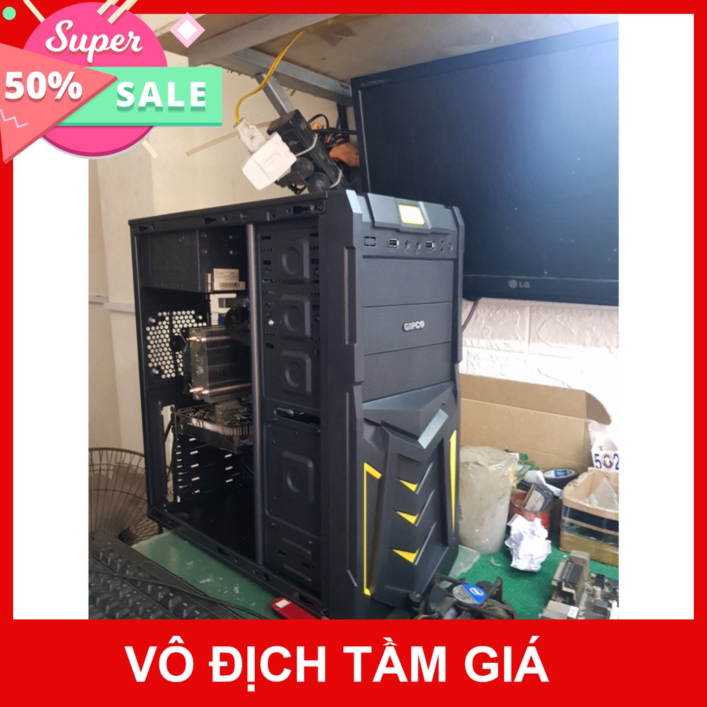 Vỏ case máy tính GIPCO GIP3986GAB - Vật liệu làm từ thép không gỉ - Chống giật - Bảo hành 12 tháng - Chính hãng