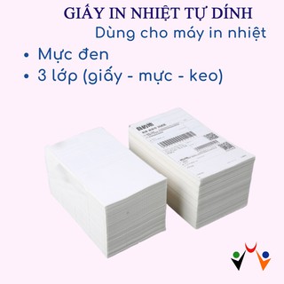 [TỆP 3000 TỜ 100x150] Giấy in nhiệt- in đơn hàng , tem, mã vạch có sẵn keo dán