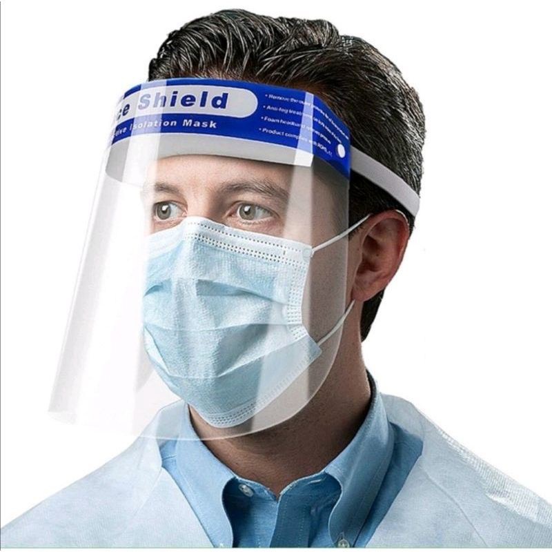 Tấm chắn chống giọt bắn trong suốt nhựa PET - Face Shield Mask (kính xốp)