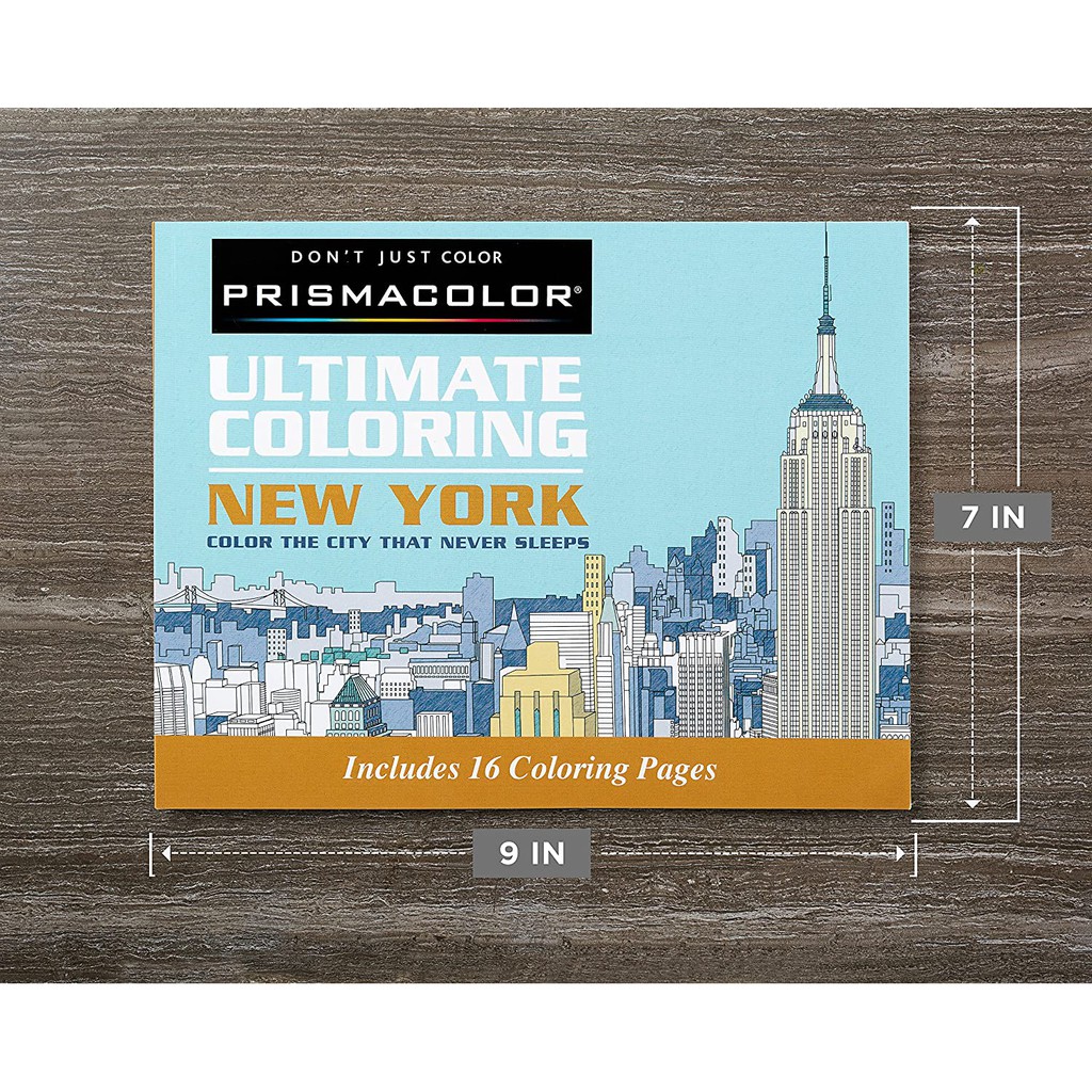 Bộ 21 bút chì màu hạng họa sĩ kèm sổ tô màu Prismacolor Premier Soft Core, New York City (Hộp giấy)