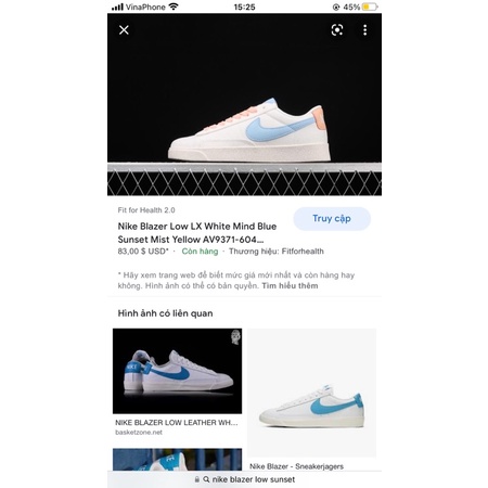 2hands giày thể thao NIKE BLAZER low sunset size 38,5-39