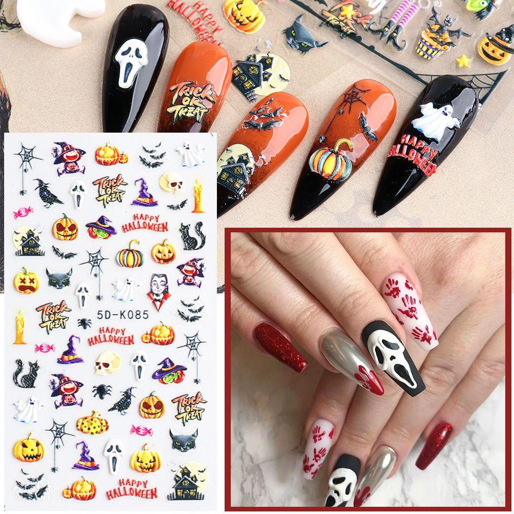 Miếng Dán Trang Trí Móng Tay Họa Tiết Halloween Dễ Thương