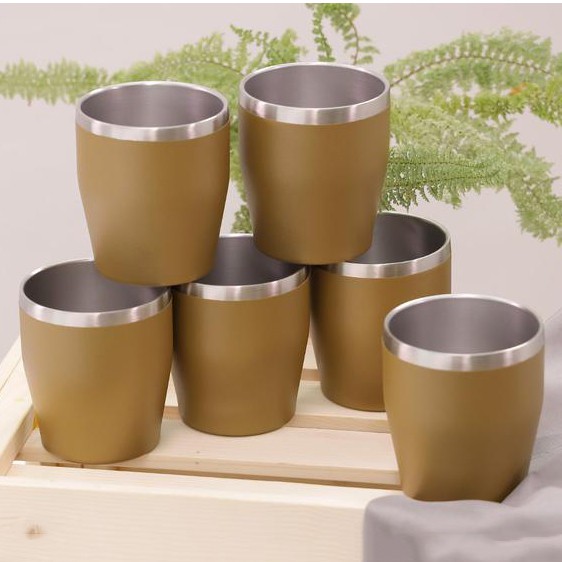 [Hàng chính hãng] Combo 6 Cốc giữ nhiệt inox Trino, Bằng Inox 304, Thành cao 9.3cm, Miệng rộng 8.2cm,  Hộp đựng Catton