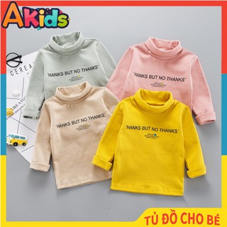 Áo Dài Tay Cổ Lọ 3 Phân Chất Cotton Len Cho Bé Trai Bé Gái A3P-02