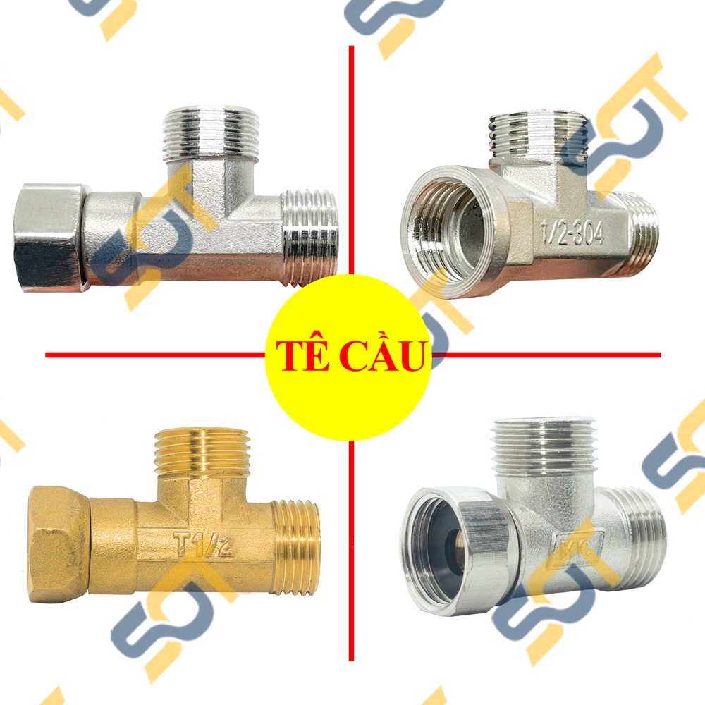 [TÊ CHIA NƯỚC] Tê cầu ren G 1/2 21 Sử dụng Tee T chia nhánh dây cấp dẫn nước cho bồn cầu &amp; lavabo vòi xịt