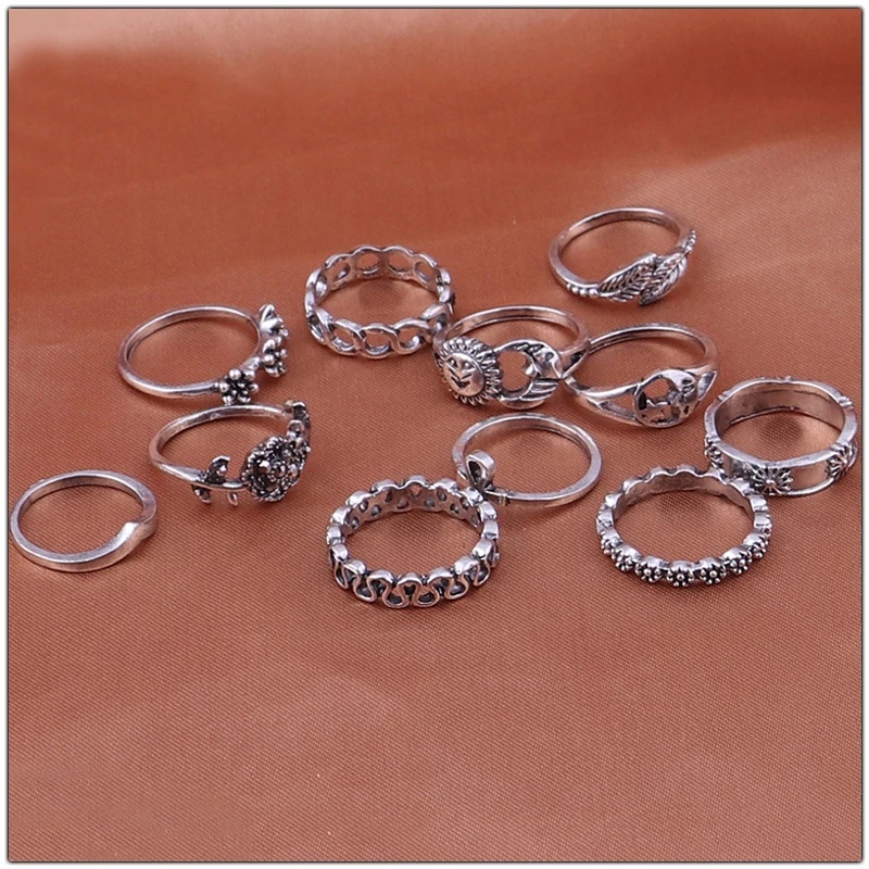 Set 11 Nhẫn Đeo Đốt Ngón Tay Nhiều Kiểu Dáng Thời Trang Cho Nữ