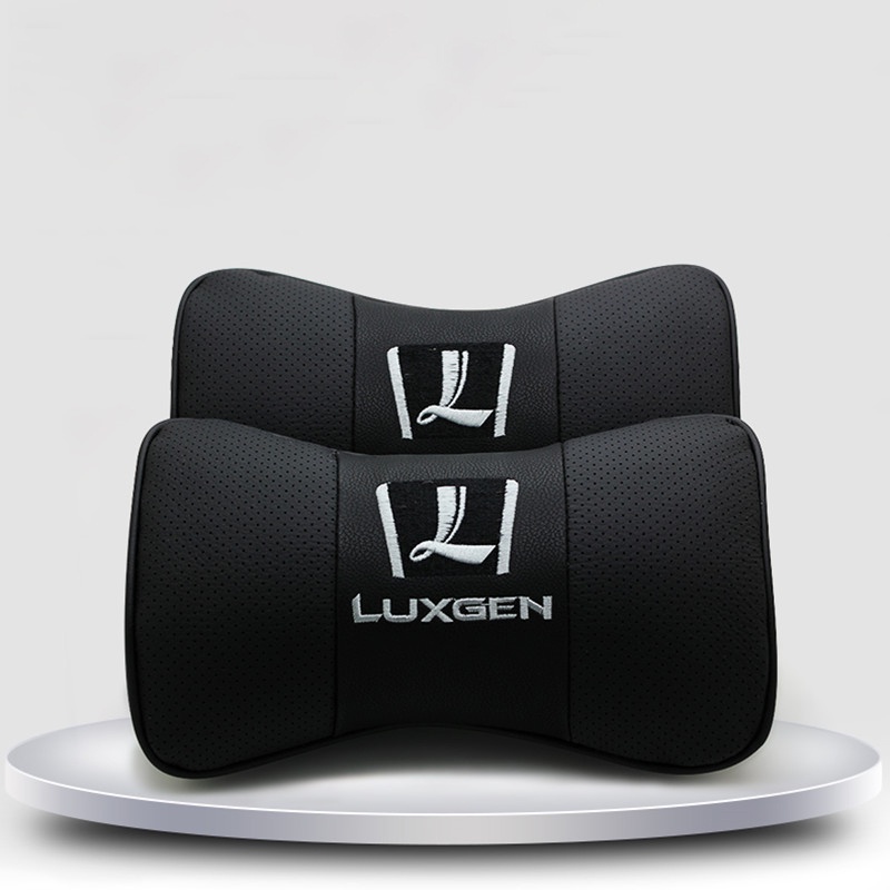 Set 2 gối tựa đầu bằng da gắn ghế ngồi xe hơi Luxgen U5 U6 7 U7 MasterCEO