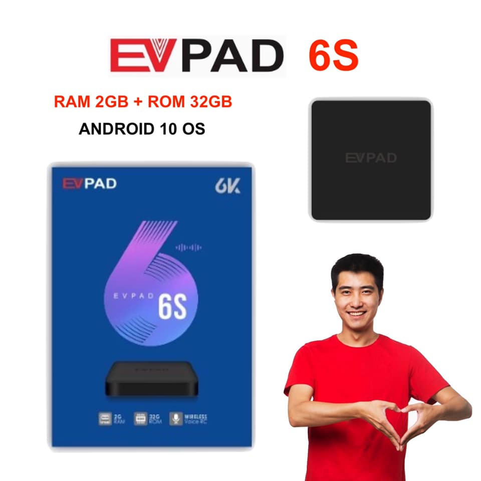 TIVI BOX EVPAD 5S, 6S,6P mẫu 2021 XEM TRUYỀN HÌNH NƯỚC NGOÀI NHẬT ,HÀN, TRUNG, ĐÀI LOAN MIỄN PHÍ BẢN RAM 4G, ROM 32GB