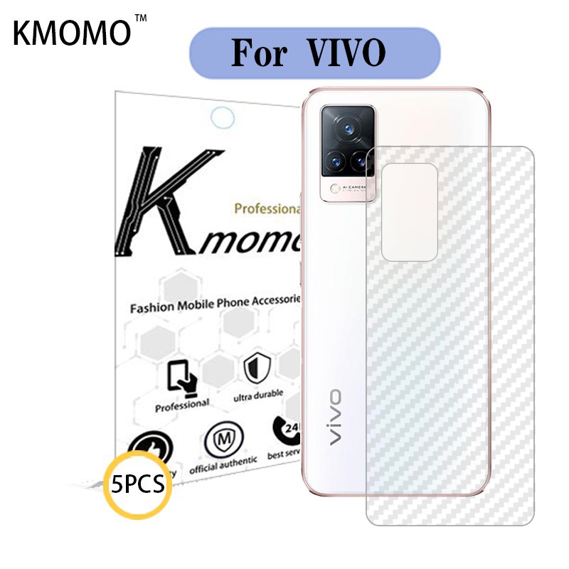 5Pcs Carbon Fiber Back Screen Protector Sticker Film VIVO V21e V23e V21 Y33s Y15s Y21s Y21 Y15a Y52 Y31 Y51 Y20s Y20i Y20 Y72 X60 X50 V19 Neo V20 Se Y12s Y11s Pro