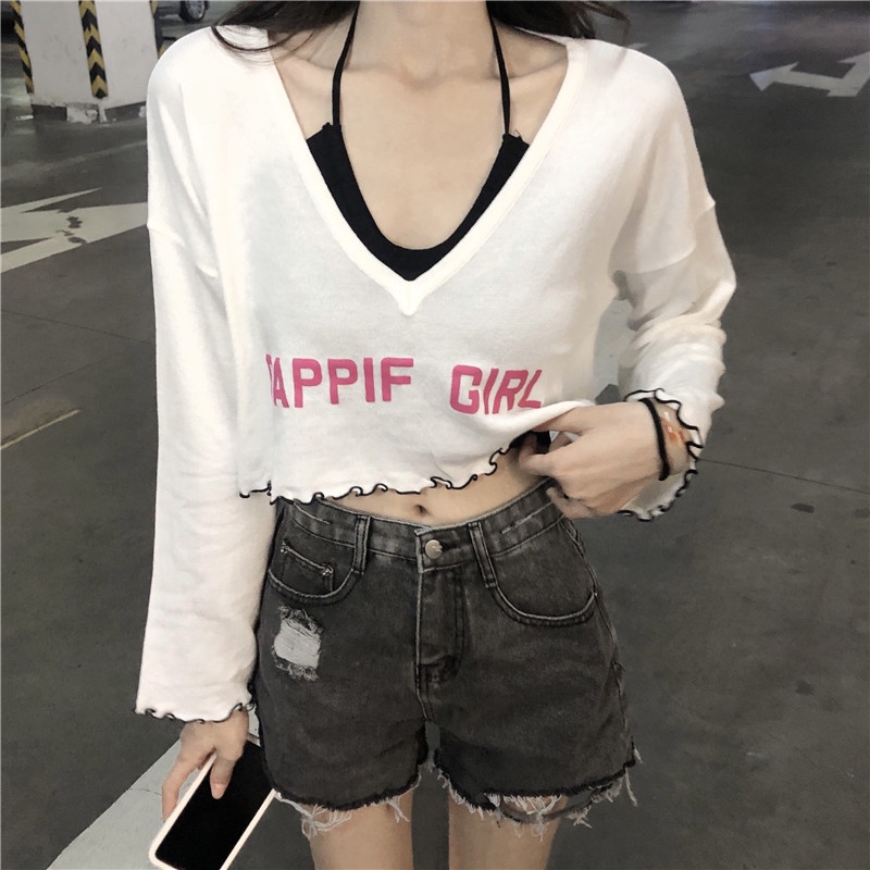 QKOOLE  Set Áo Thun Tay Dài + Áo Sát Nách Hoạ Tiết Kẻ Sọc Phong Cách Hàn Quốc (Two pieces)