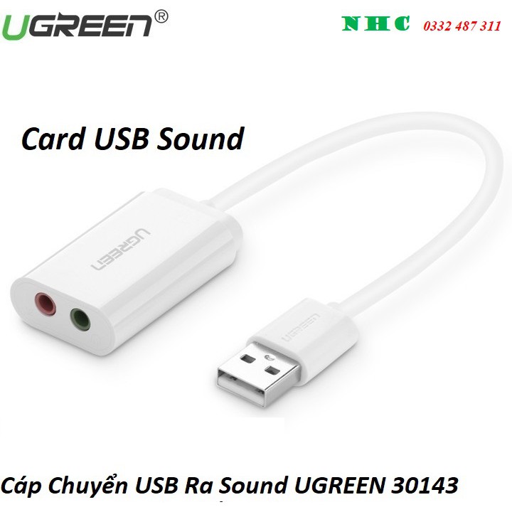 Cáp Chuyển Đổi USB Sang Audio 3.5mm cao cấp Ugreen 30143 - Hàng Chính Hãng