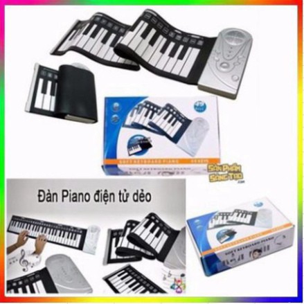 Đàn Piano điện tử cuộn dẻo 49 phím, chất liệu silicon - dễ dàng mang theo - rèn luyện năng khiếu cho bé - KID99