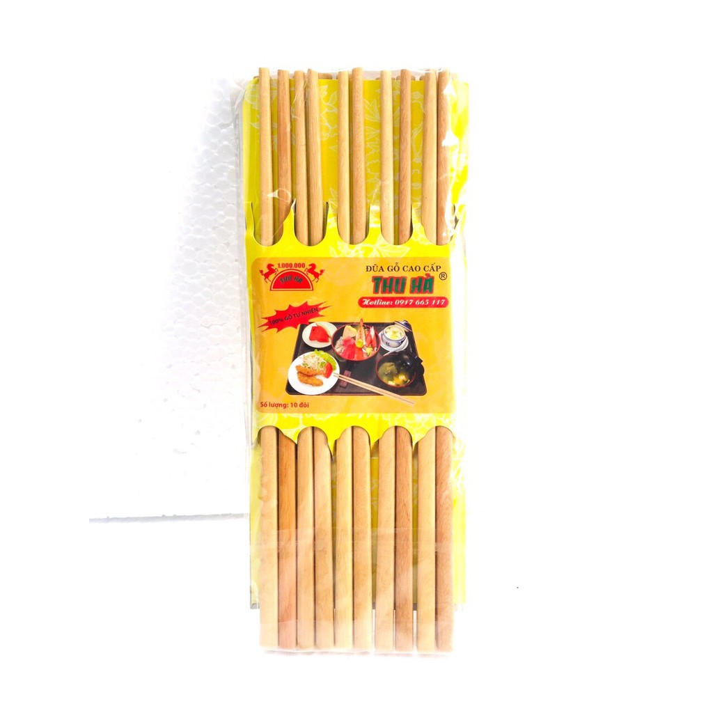 Combo 10 muỗng inox 10 đôi đũa gỗ cao cấp