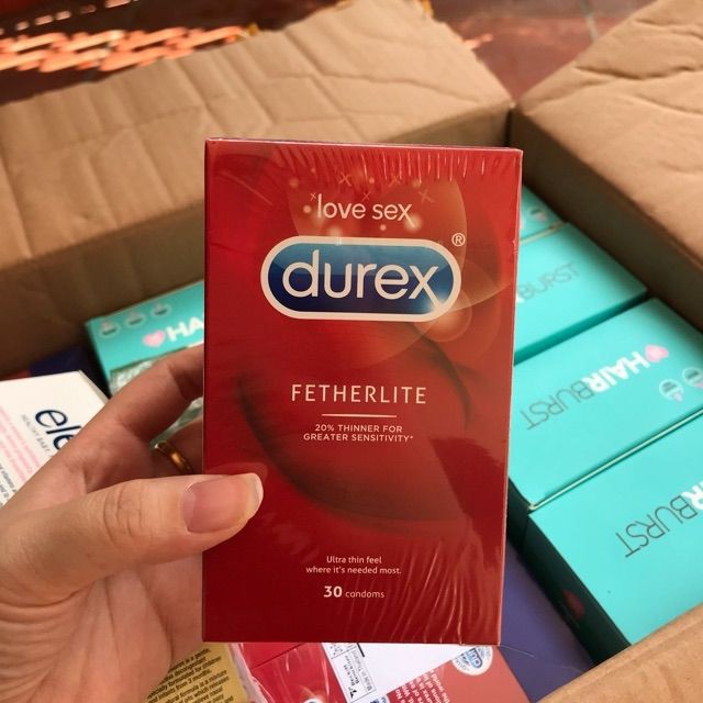 Bao cao su siêu mỏng Durex Úc - Durex Fetherlite - Hộp 30 chiếc