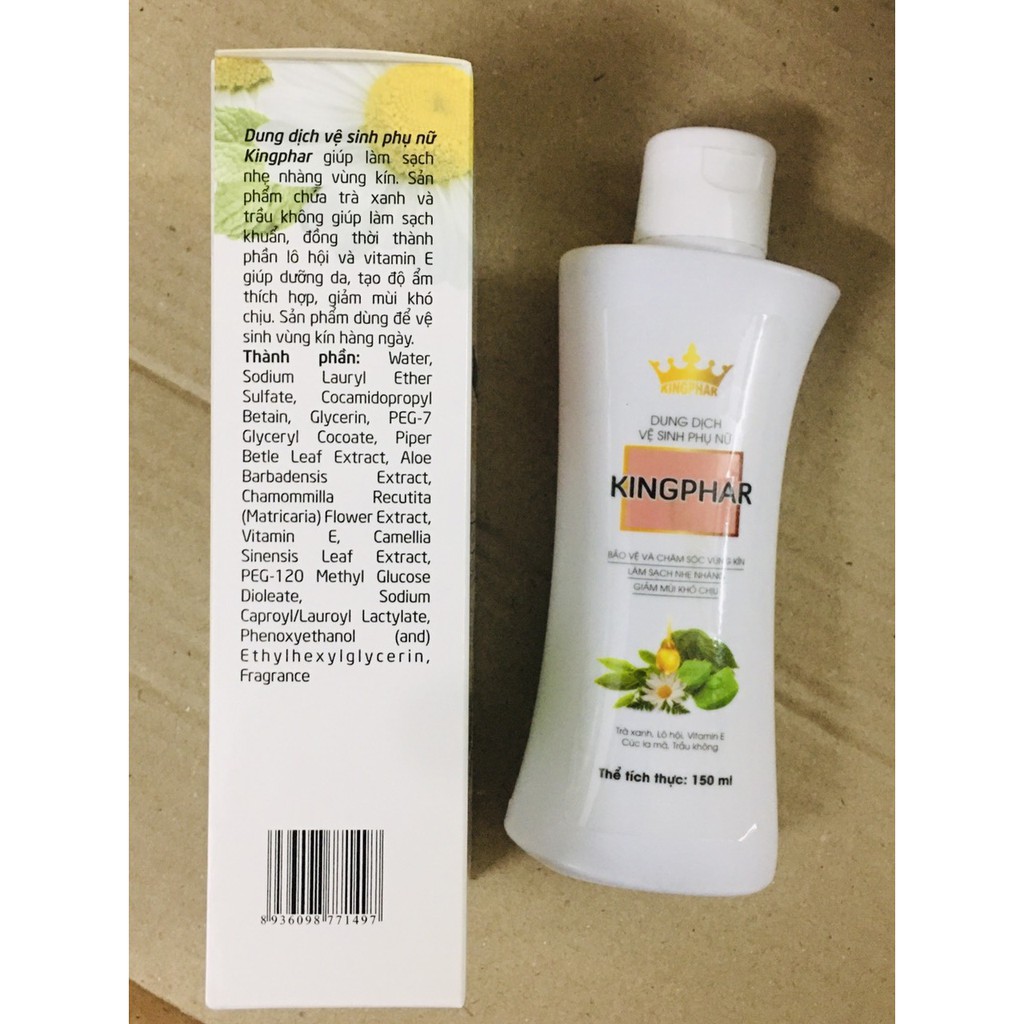 Dung Dịch Vệ Sinh Phụ Nữ KINGPHAR - Chai 150ml - Bảo Vệ Và Chăm Sóc Vùng Kín, Làm Sạch Nhẹ Nhàng , Giảm Mùi Khó Chịu