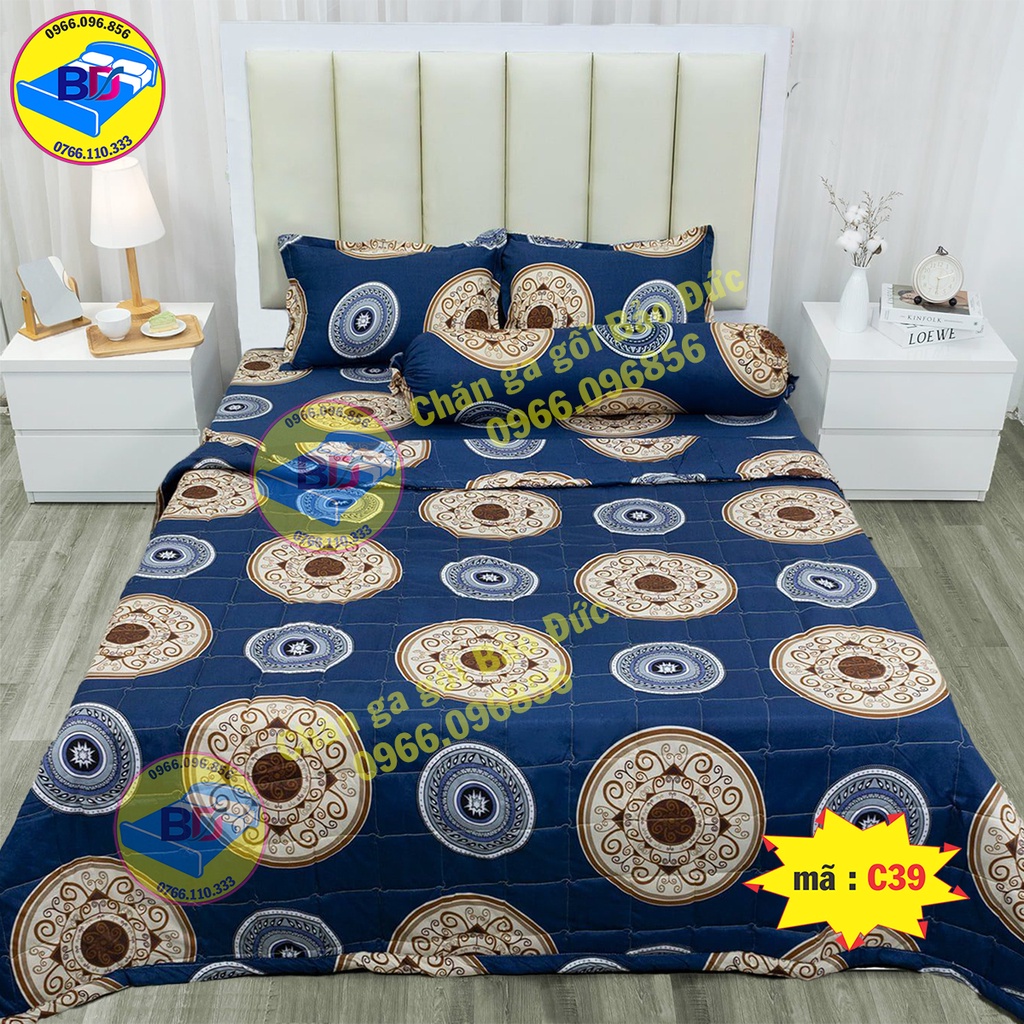 Bộ ga gối cotton poly cao cấp đầy đủ size nệm mẫu mới