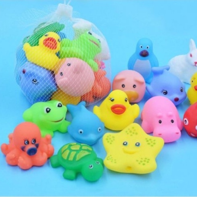 Combo 10 Con Động Vật Cao Su Mini Bóp Kêu Chíp Chíp