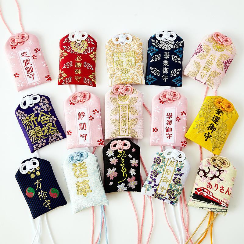 (O1) Túi gấm Omamori may mắn có kèm túi chống nước Túi Phước May Mắn dây treo trang trí