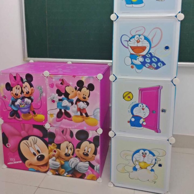 Tủ nhựa quần áo lắp ghép 4 ô Size sâu 47cm.