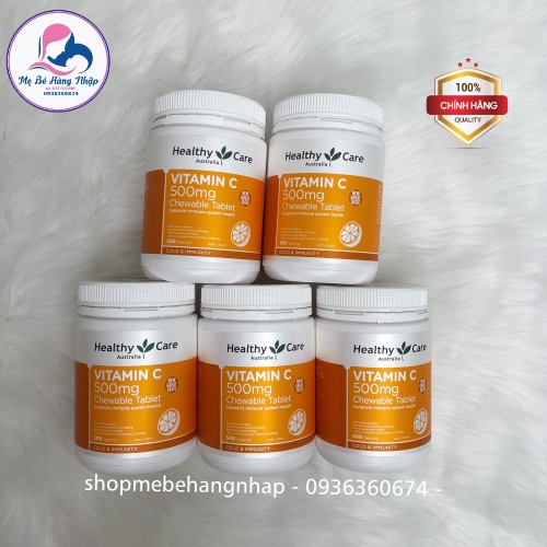 Healthy Care Vitamin C Viên Nhai Ngậm 500mg 500 viên Úc