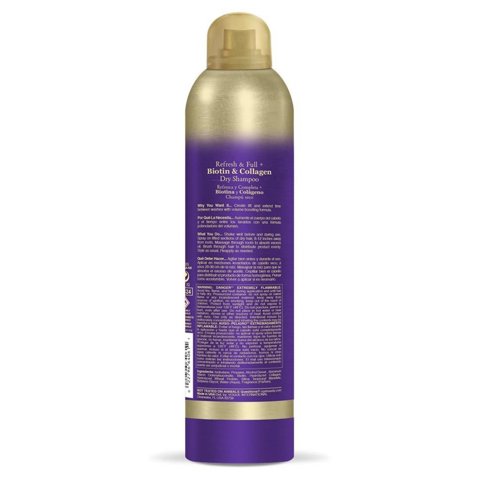Hàng USA- Dầu Gội Khô OGX Biotin Dry Shampoo 235ml