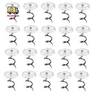 Bộ 100 ghim cài dạng xoắn ốc màu trong suốt dùng để cố định khăn trải ghế/ ga giường thiết kế chống trơn trượt tiện lợi
