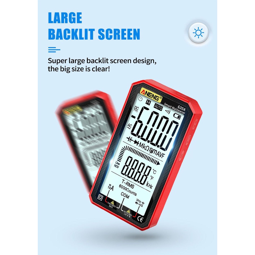 Máy Đo Điện Dung Thông Minh Đa Năng 6000 True RMS Màn Hình Hiển Thị