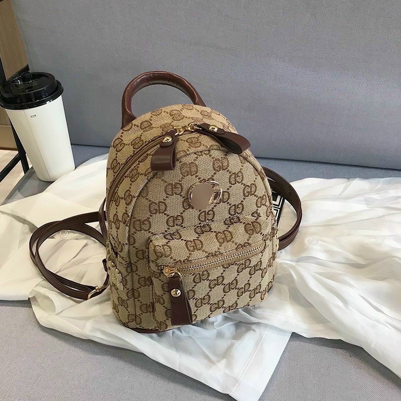 balo nữ, balo mini vải hoạ tiết logo siêu xinh SiZE 20