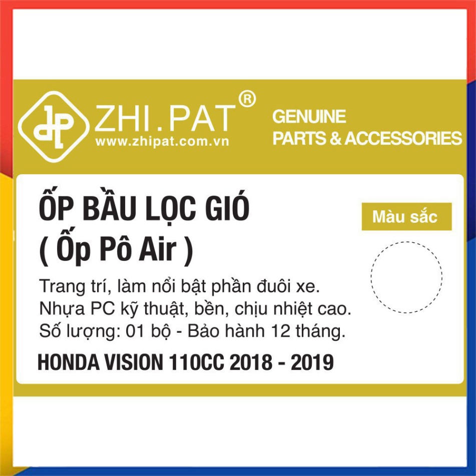 Tay Dắt Và Bầu Gió Trong Suốt Zhipat Cho Vision 2014 - 2019 Chính Hãng