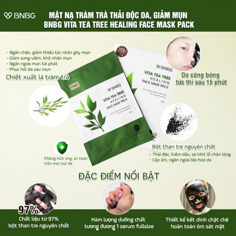 Mặt Nạ Tràm Trà BNBG [Miếng Lẻ] Vita Tea Tree Healing Face Mask