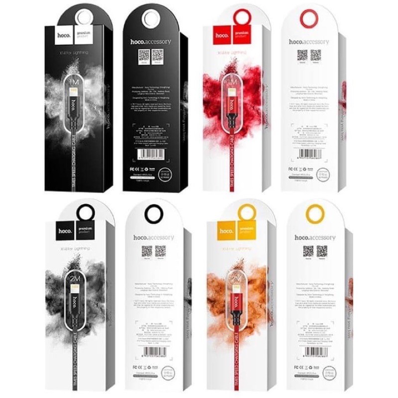 [ 2 mét ] Cáp sạc Hoco vải dù siêu bền cho Iphone samsung oppo  lightning micro type C / bảo hành 12 tháng