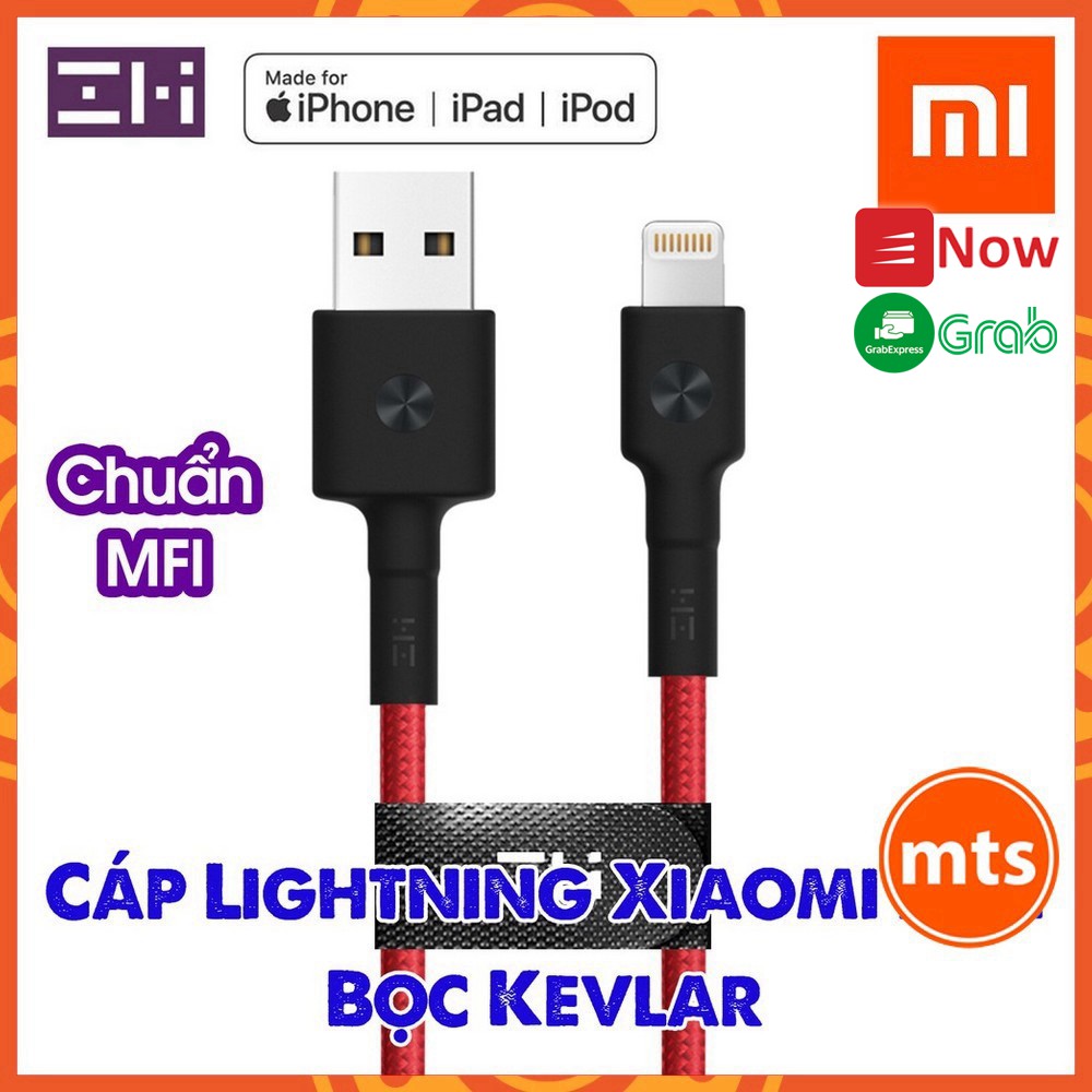 Cáp lightning ZMI AL823 dài 30cm & ZMI AL803 dài 1m Chuẩn MFI dây bọc sợi KEVLAR siêu bền - Minh Tín Shop