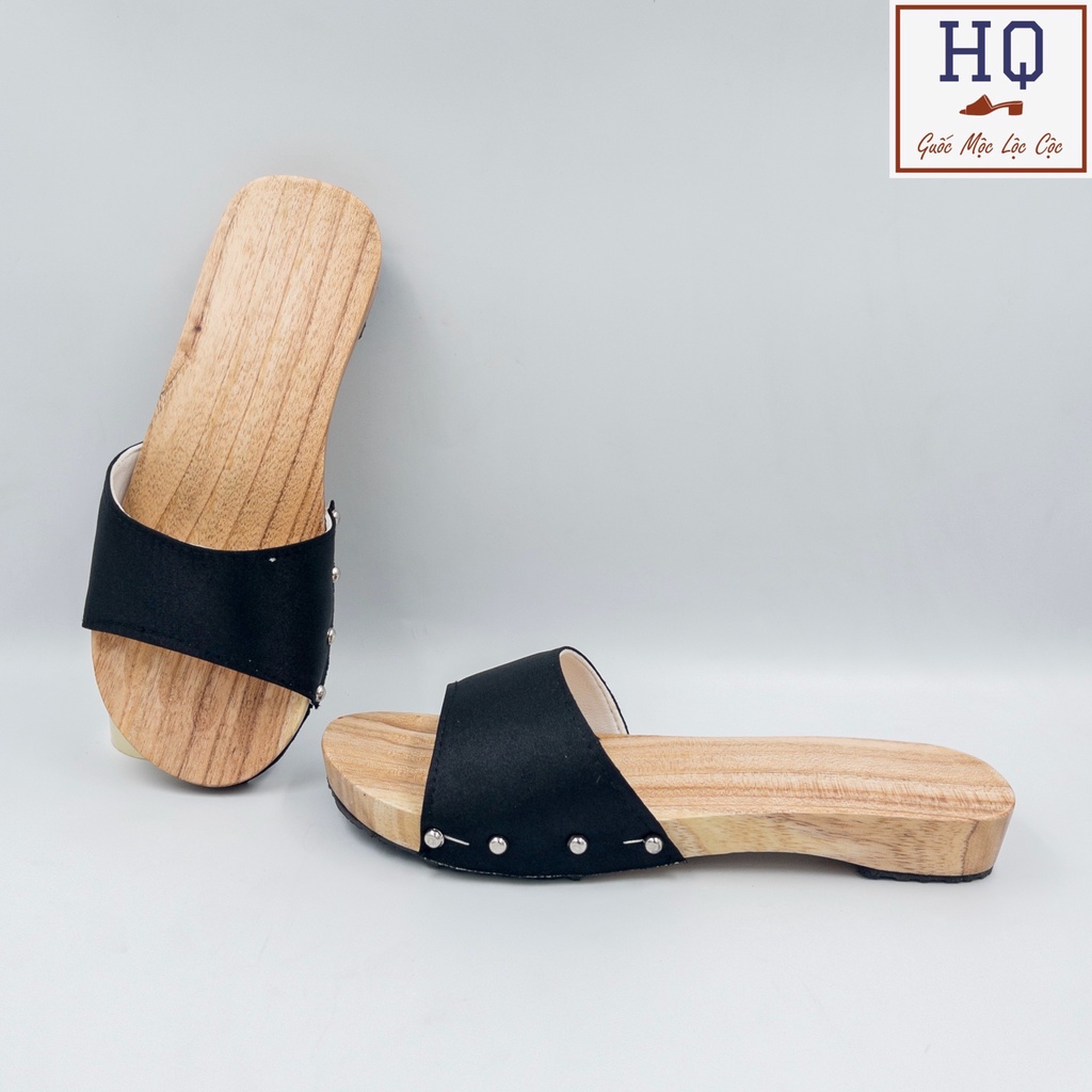 Guốc gỗ dép gỗ quai lụa tafta Lộc Cộc, guốc mộc truyền thống mặc áo dài, bà ba, yếm, cổ phục Việt Nam, phụ kiện chụp ảnh
