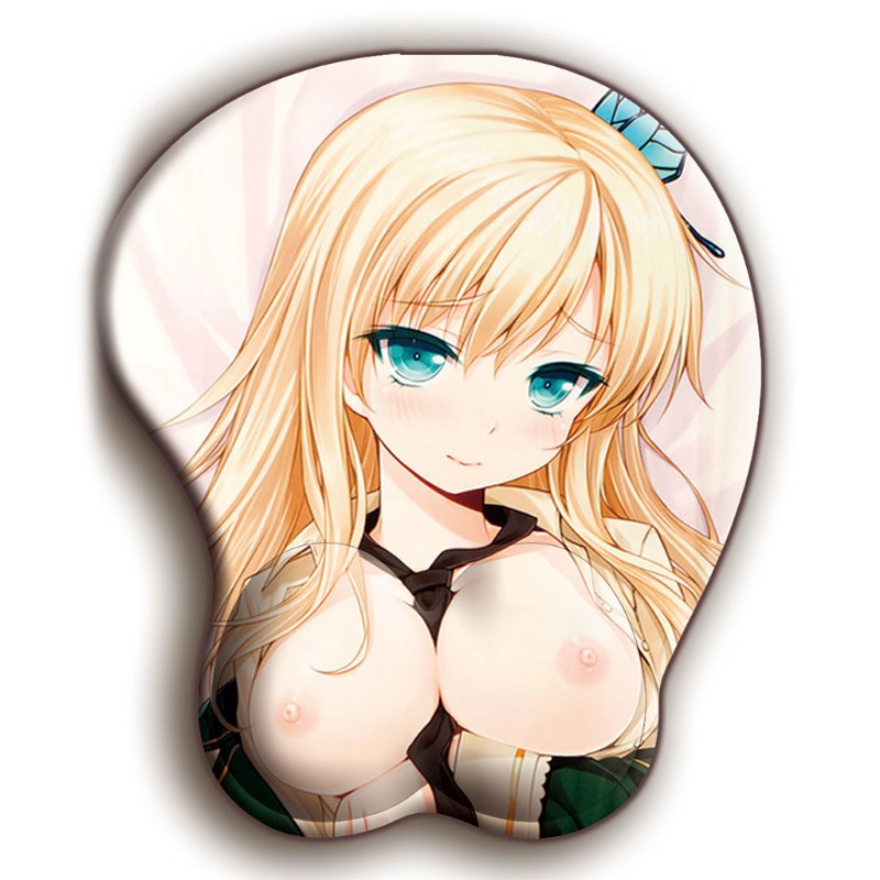 DOU Cartoon Anime 3D Beauty Sexy Chest Silicone Mouse Pad Wrist Rest Support Mat