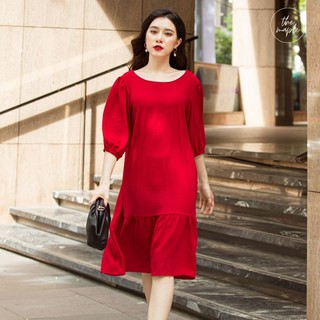 Đầm Maxi Tay Lửng The Maple Freesize Đỏ