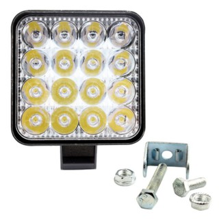 Đèn pha LED trợ sáng đi ban đêm 48w 16 led 12v 24v chất lượng cao xe hơi ô tô xe máy siêu sáng