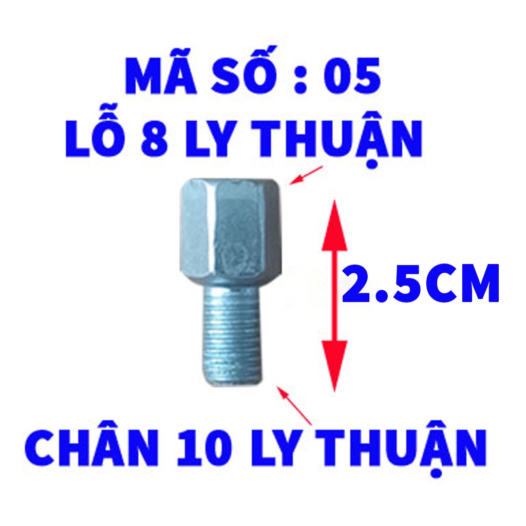 1 Con Ốc Nối Chuyển Ren Chân Gương Xe Máy Dài 3cm Lưu Ý : Chọn Đúng Phân Loại Khi Mua &amp; Cần tư vấn chat vs shop