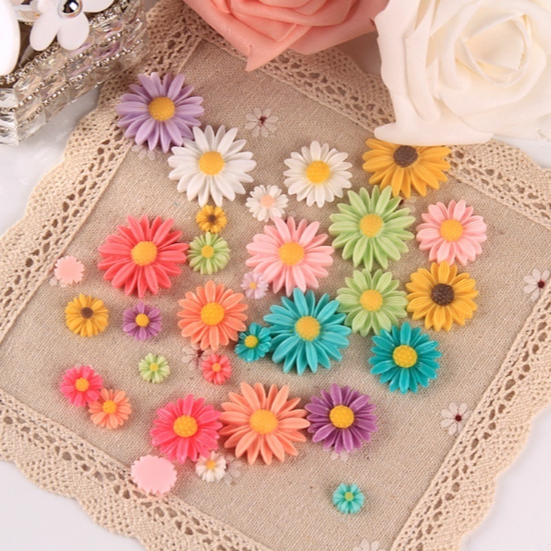 Set 10 Phụ Kiện Làm Đồ Trang Trí Thủ Công Hình Hoa Cúc